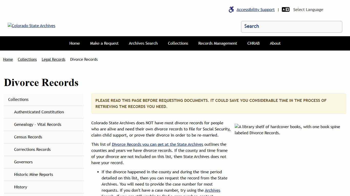 Divorce Records | Colorado State Archives